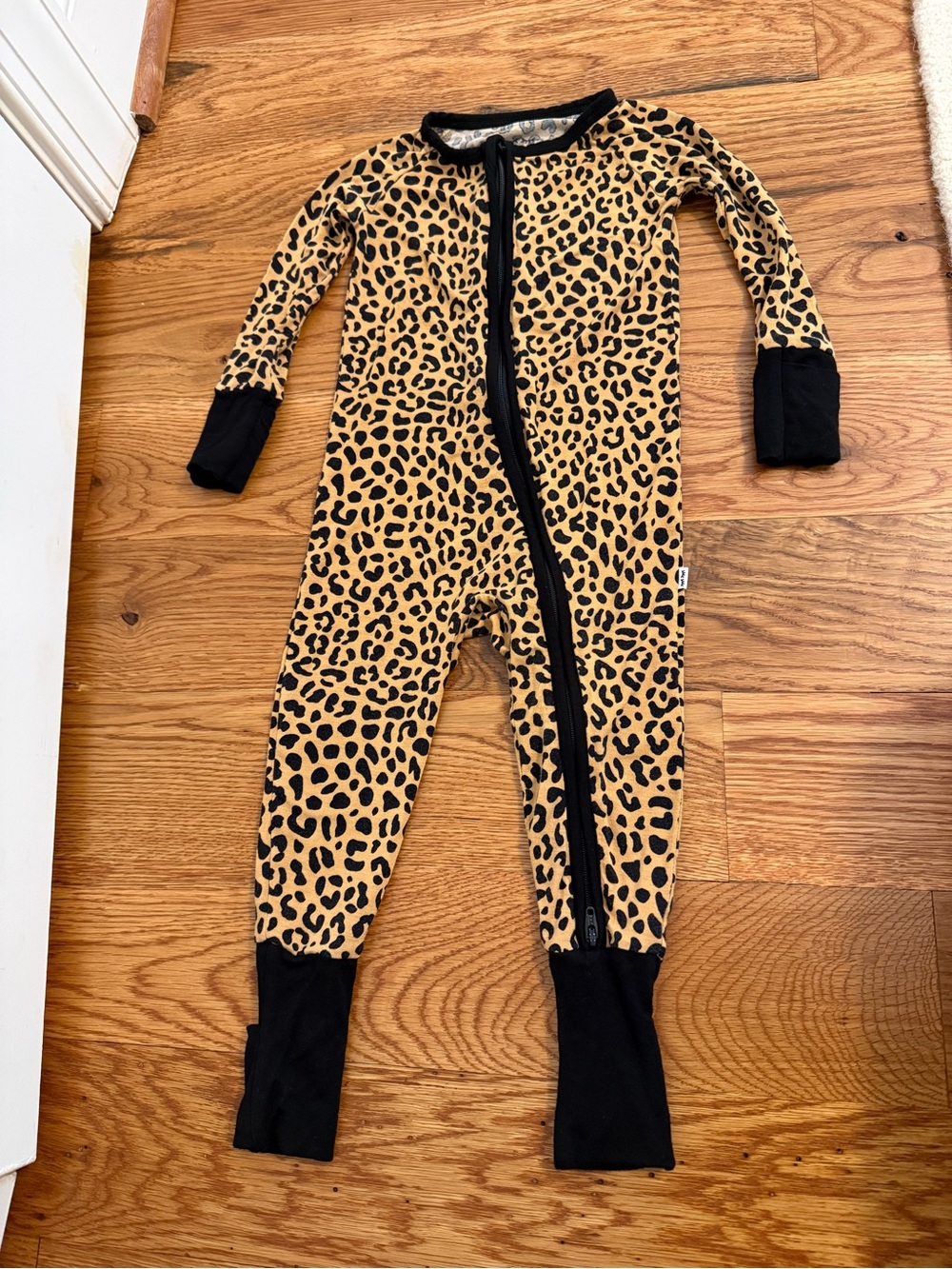 Little Sleepies Pajama Zippies with Leopard Print Size 6-12 Months